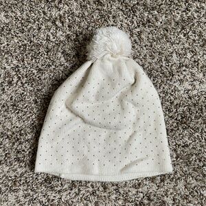 3/$15 Cozy Cream Knit Beanie with Gold Details